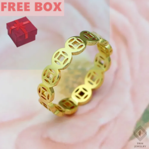 Lucky charm ring, gold plated P49 Manila
